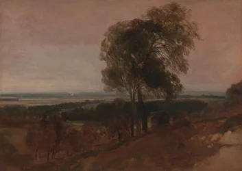 Landschaftsstudie bei Sonnenuntergang